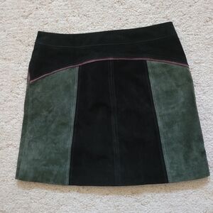 Blank NYC Suede Green and Black Skirt